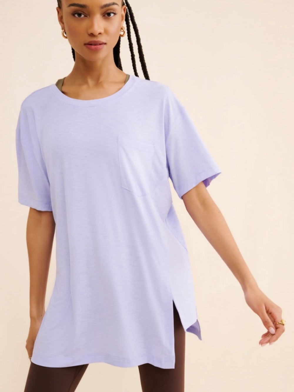 Free people Movement Tempo Boyfriend Tee in Violet Size S Oversized